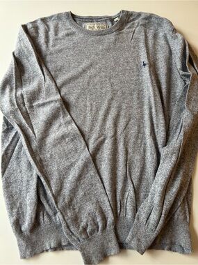 Jack Wills Grey Crewneck Sweater with Navy Logo